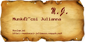 Munkácsi Julianna névjegykártya